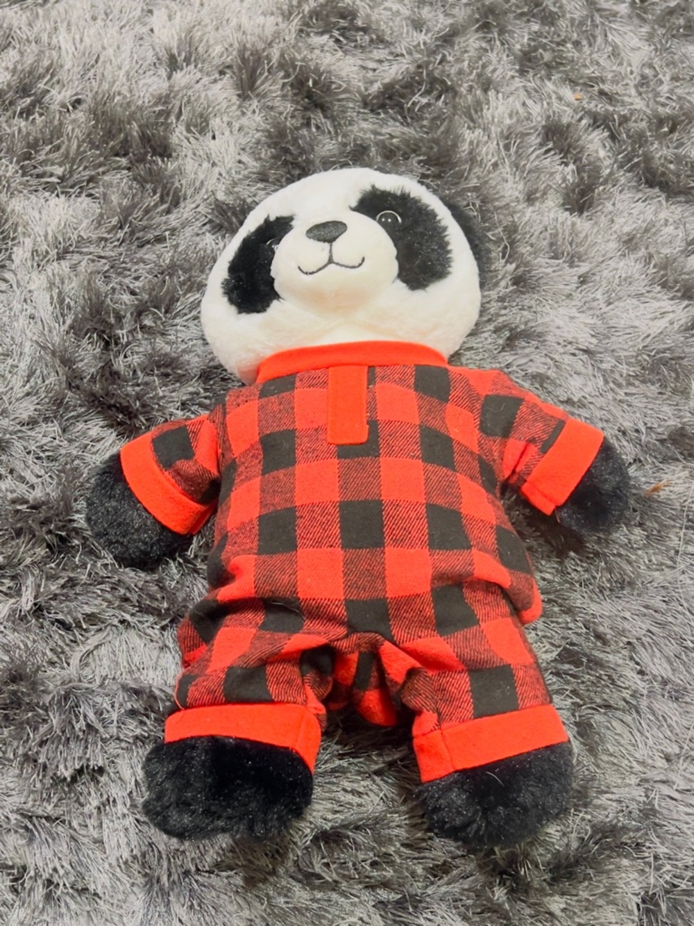Build-A-Bear Workshop Panda Plush in Red Buffalo Check PJ Sleeper